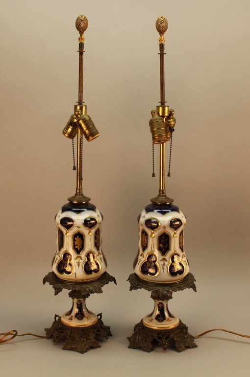 Pr. 19th C. French of French Paris Porcelain Lamps (1 of 6)