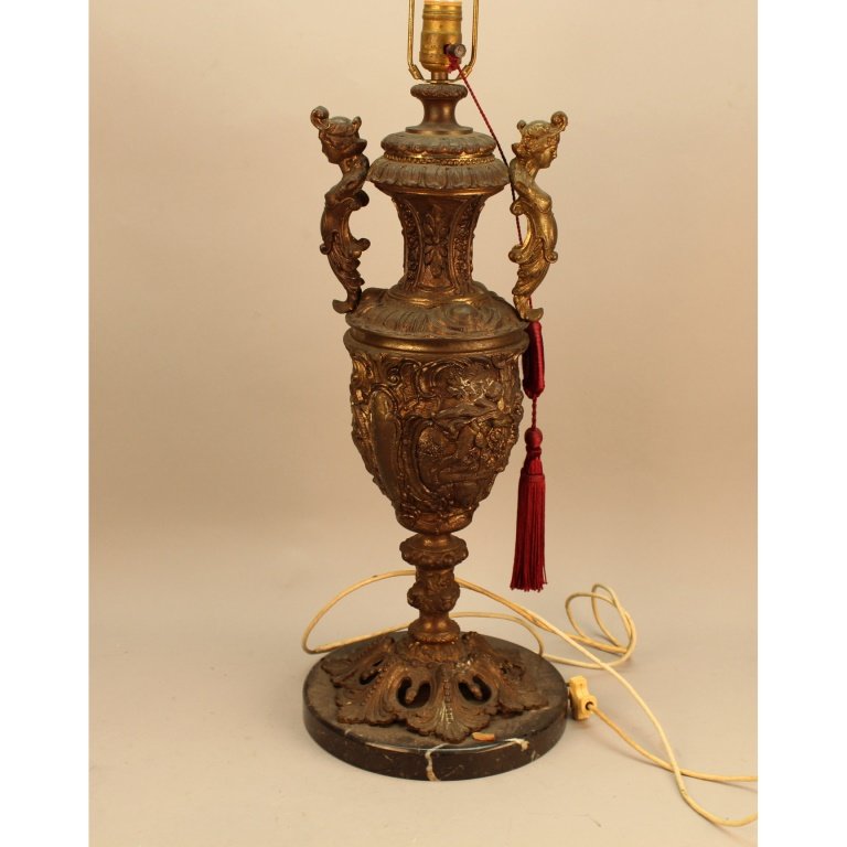 20th C. Figural Bronze Lamp (1 of 4)