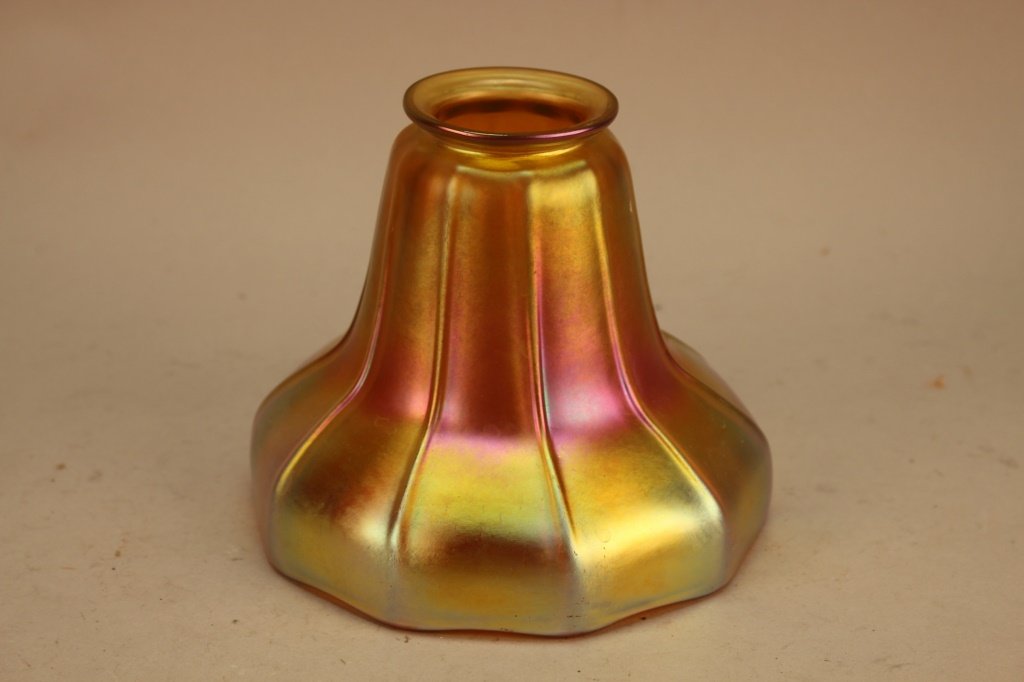 Gold Aurene Steuben Style Art Glass Lamp Shade (1 of 3)