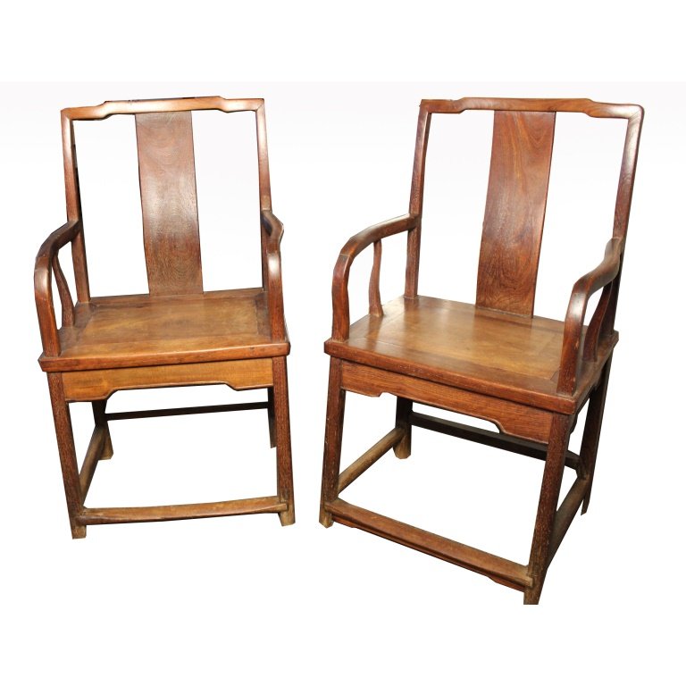 19th C. Chinese Hardwood Armchairs (1 of 4)