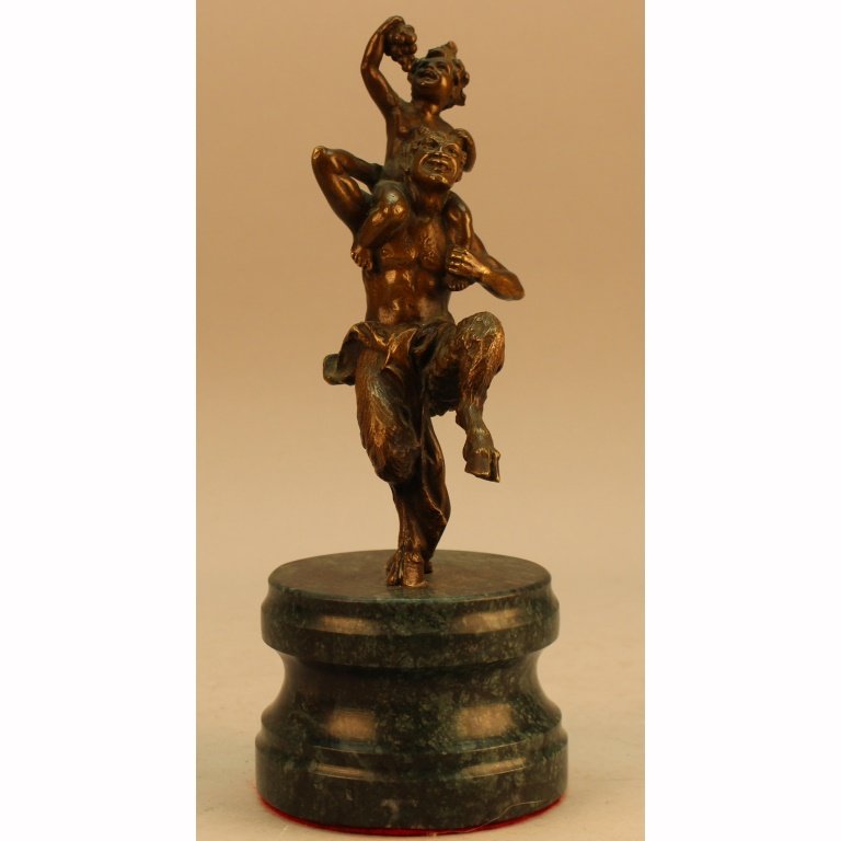 19th C. Bronze Cherub Seated atop Bacchus (1 of 6)