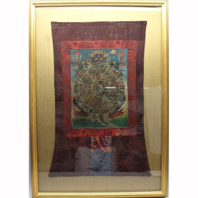 Framed Late 18th C. Traveler's Thangka (1 of 9)