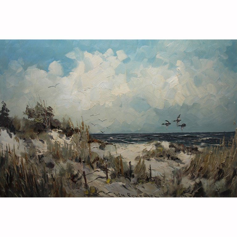 Signed 20th C. American Landscape Oil/Canvas (1 of 8)