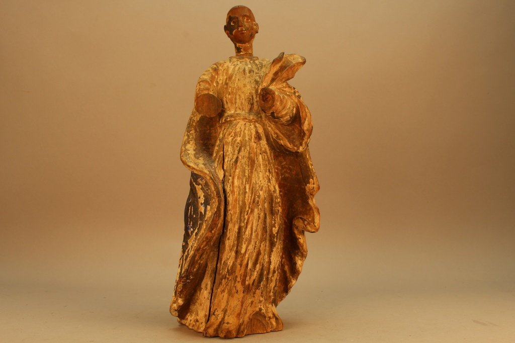 Large Antique Spanish Santos: Height: 13.5 in. Condition: Missing both hands.