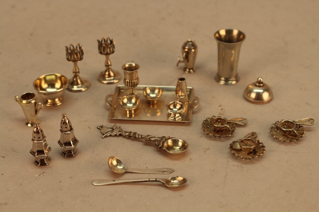 Vintage Sterling Silver Miniature Doll Tea Set (1 of 3)
