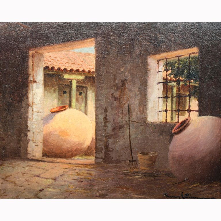 Benito Ramos Catalan (1888 - 1961): Benito Ramos Catalan (1888 - 1961). Sight Size: 16 x 18 inches. Benito Ramos Catalan was born in Chile in 1888. Catalan was a South American painter known for his landscapes of the Andes and Chile. Hi