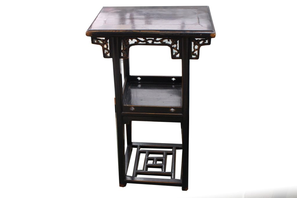 Antique Chinese Black Lacquer Stand (1 of 3)