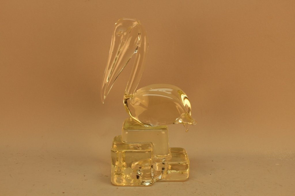 Vintage Signed Giovanni Glass Pelican (1 of 3)