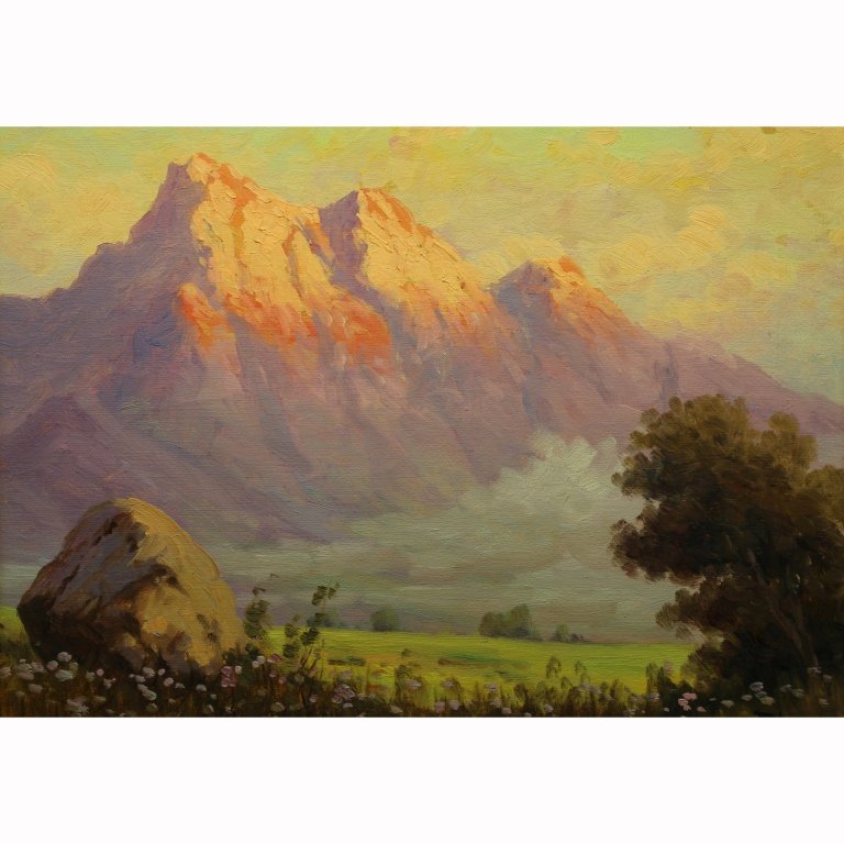 Benito Ramos Catalan (1888 - 1961) Chilean Mtn: Benito Ramos Catalan (1888 - 1961) Chilean Mountain scene. oil on Canvas. Signed lower right. Benito Ramos Catalan was born in Chile in 1888. Catalan was a South American painter known for his landsca