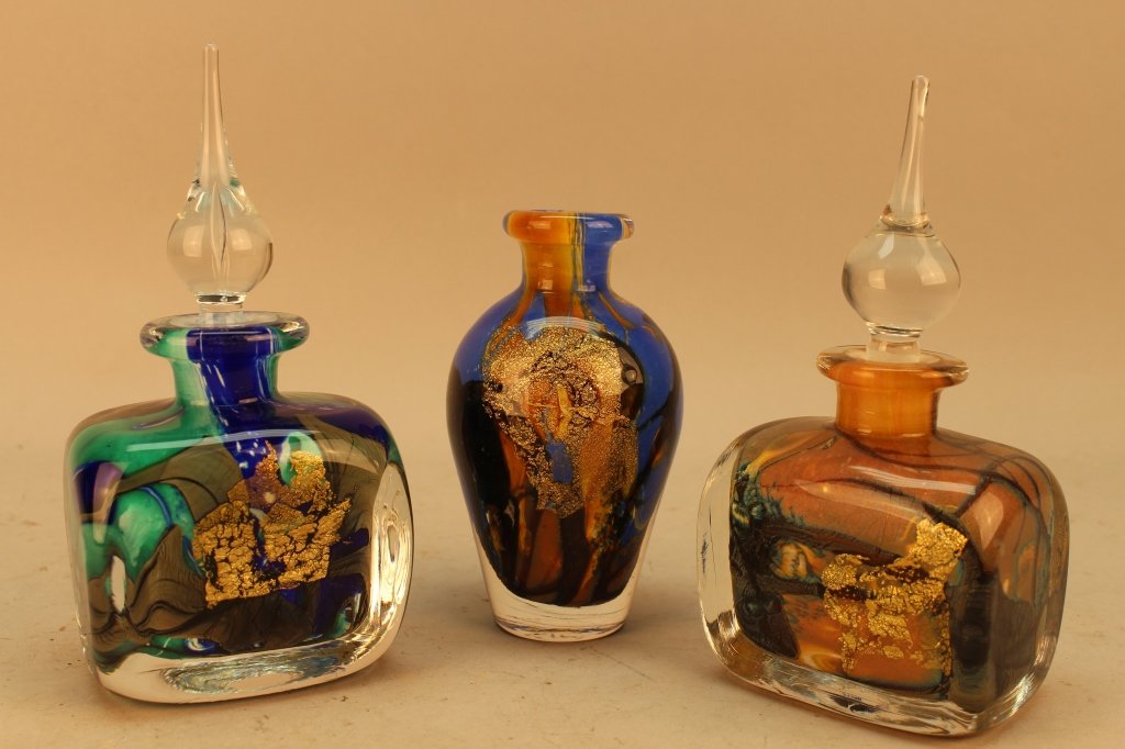 (3) Vintage Artist Signed Glass Perfume Bottles (1 of 5)