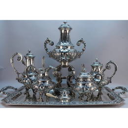 Important Portuguese Silver Tea Service