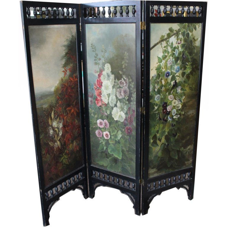 Rachel Wiles (1832-1896) 3 Panel Screen (1 of 7)
