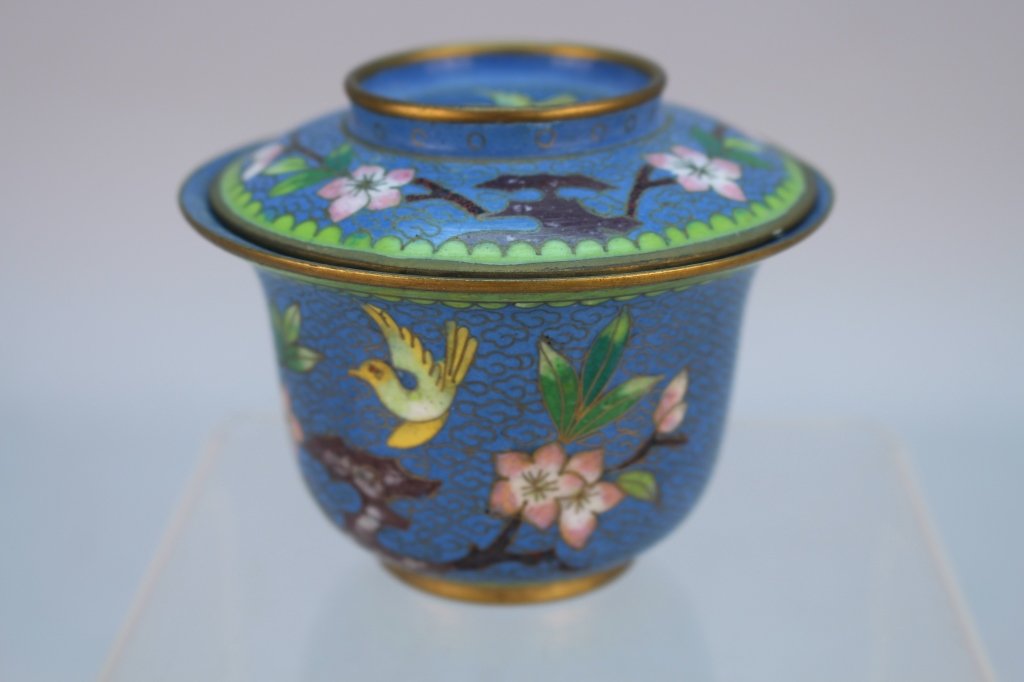 Antique Chinese Cloisonne Covered Cup (1 of 7)