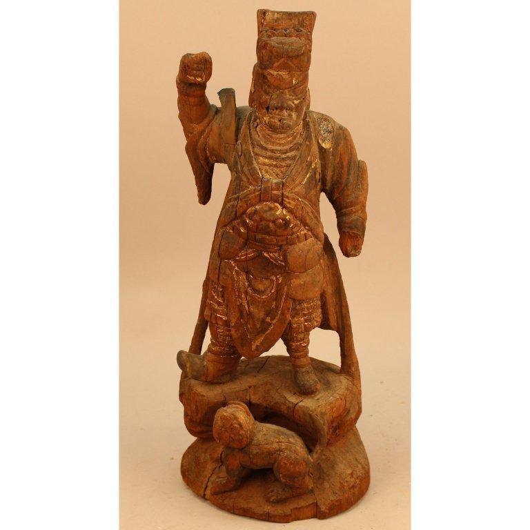 Antique Carved Chinese Warrior (1 of 5)