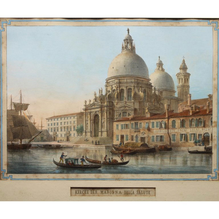 Salute, Venice 19th C. Hand Tinted Etching (1 of 5)