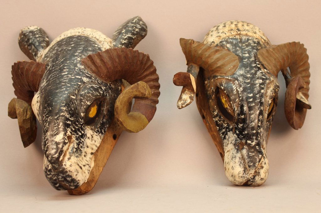 (2) African Baule Ram Masks (1 of 4)
