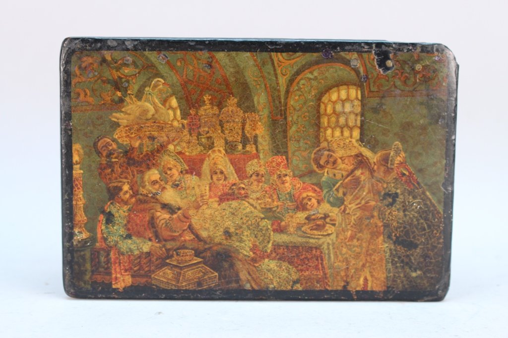 20th C. Black Lacquered Russian Jewelry Box (1 of 5)