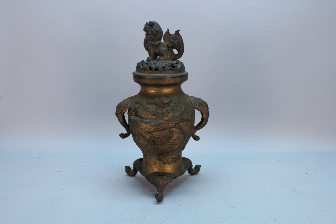 Antique Signed Bronze Chinese Censer (1 of 7)