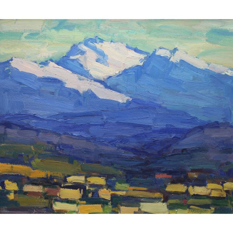 Signed Western American Impressionist Oil/Masonite (1 of 6)