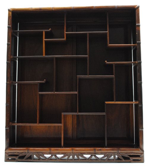 Carved Chinese Shelf w/ Bamboo Detailing (1 of 1)