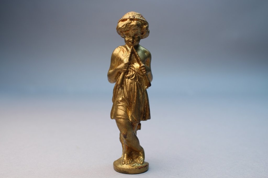19th C. Gilt Bronze Figural Desk Seal (1 of 4)