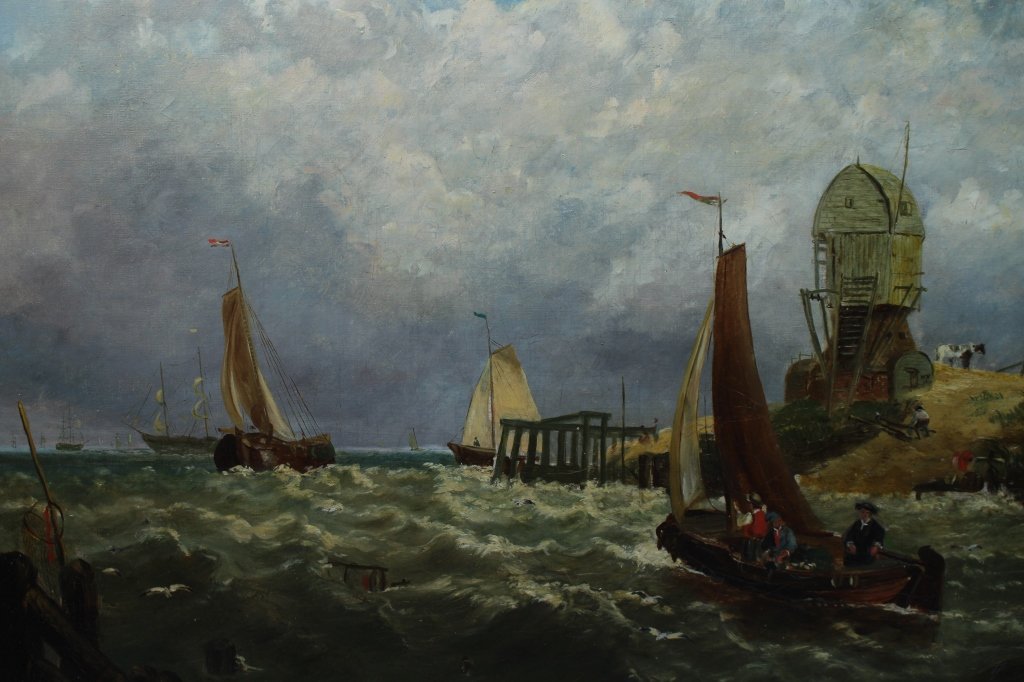 Signed 19th C. Dutch Marine Scene (1 of 6)