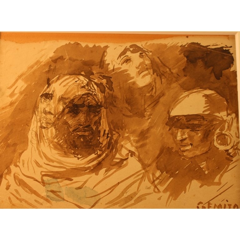 Vincenzo Gemito (1852-1929) Ink/Wash on Paper (1 of 3)