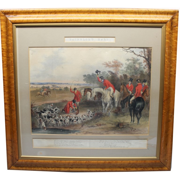 Bird's Eye Maple Frame "Bachelor's Hall" Engraving (1 of 6)