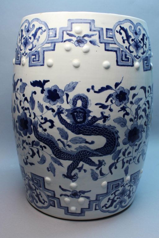 20th C. Chinese Blue/White Garden Stool (1 of 4)