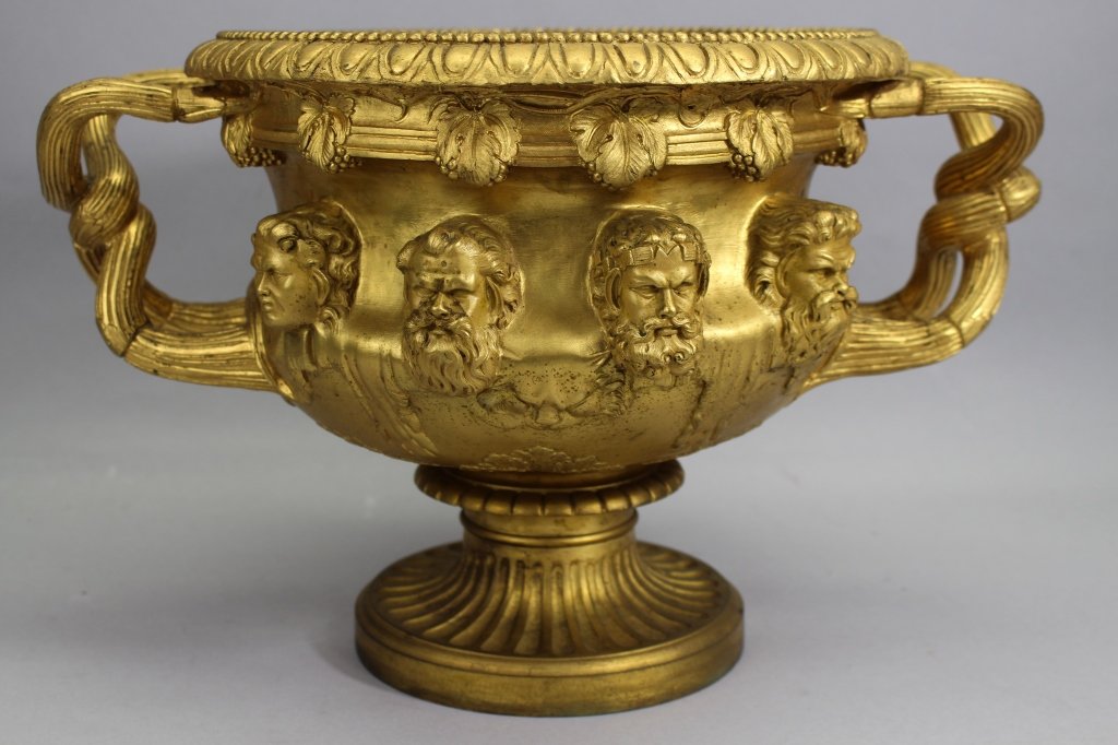 Fine Antique French Gilt Bronze Warwick Vase (1 of 5)