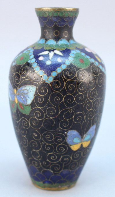 Antique Chinese Cloisonne Butterfly Vase (1 of 3)