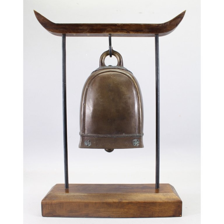Antique Bronze Tibet Bell on Stand (1 of 5)