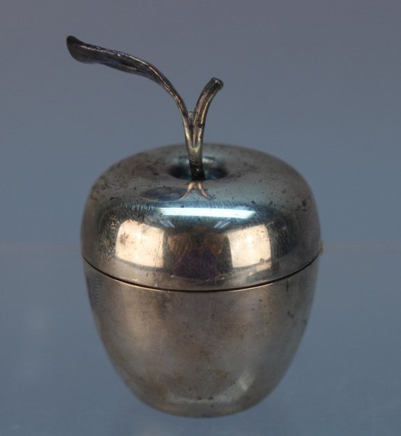 Tiffany & Co. Sterling Silver Pill Box, Apple Form (1 of 4)