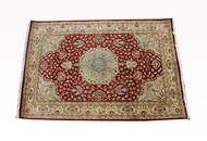 Signed 20th C. Persian Silk Qum Rug