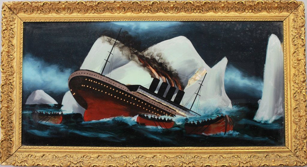 Sinking Titanic Reverse Glass Painting Sep 16 2016