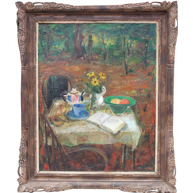 Signed 19th C. French School Still Life w/ Figures (1 of 10)