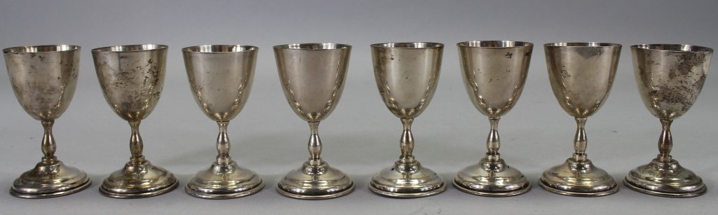 (8) Mexican Sterling Silver Goblets (1 of 3)