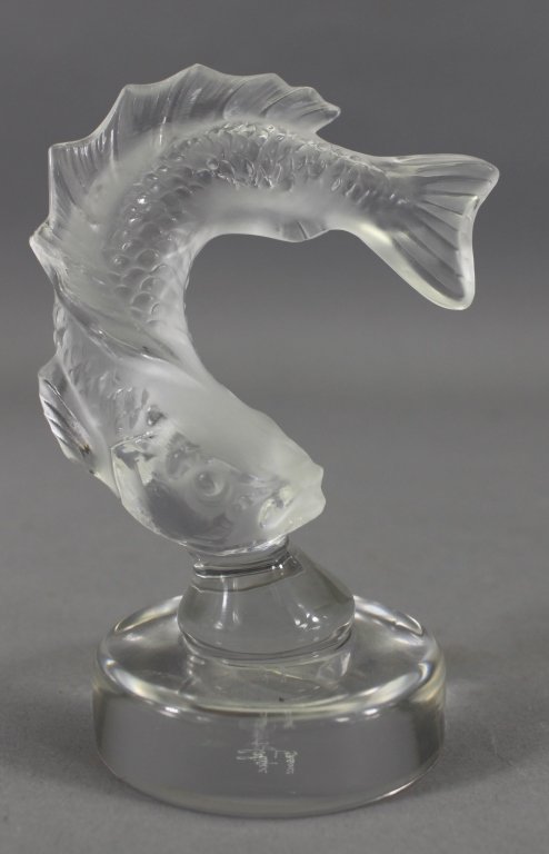 Lalique France Frosted Crystal Leaping Koi Fish (1 of 4)