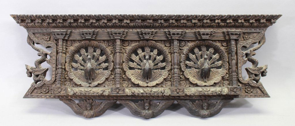 Antique carved figural wall mount (1 of 6)
