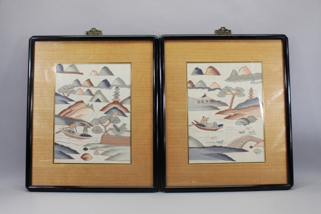 Pair of Antique Chinese Silk Textiles (1 of 8)