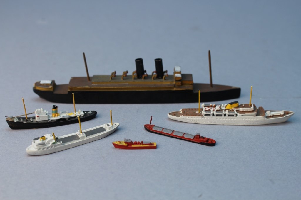 Lot of (6) Diminutive Ship Models: lot of (6) diminutive ship models, each intricately carved and hand painted.