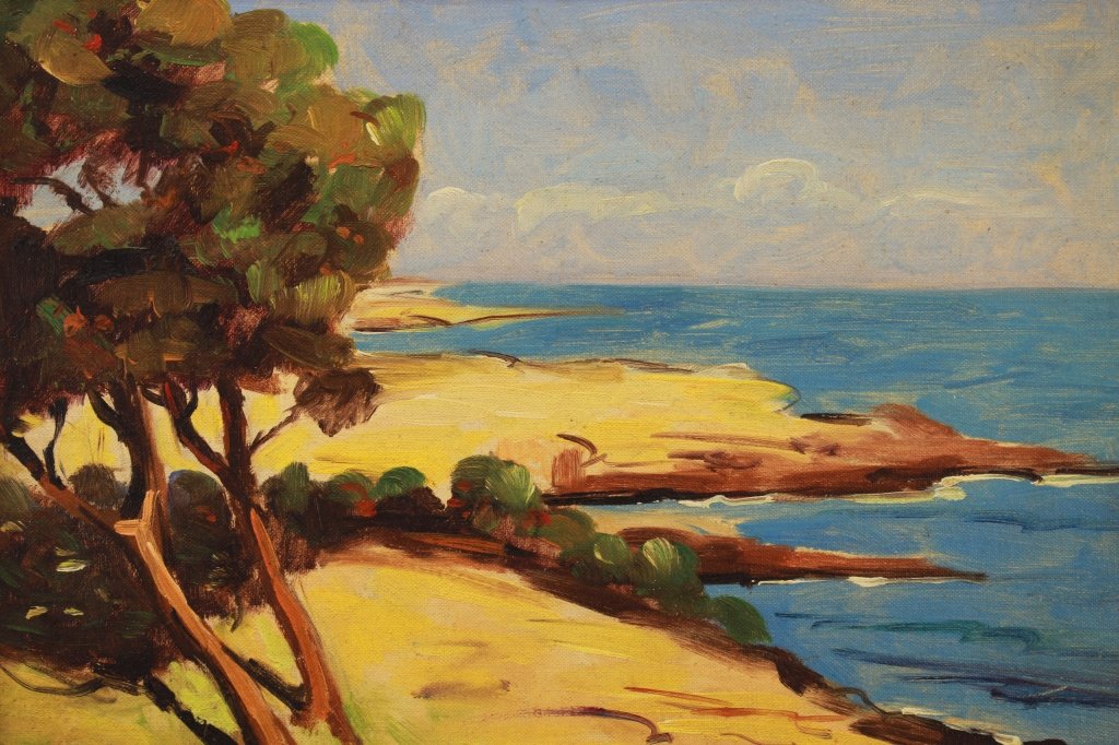 Signed 20th C. California Coastal Scene (1 of 3)