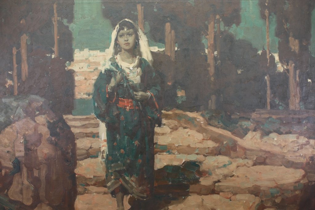 Early 20th C. Woman in Wooded Landscape (1 of 6)