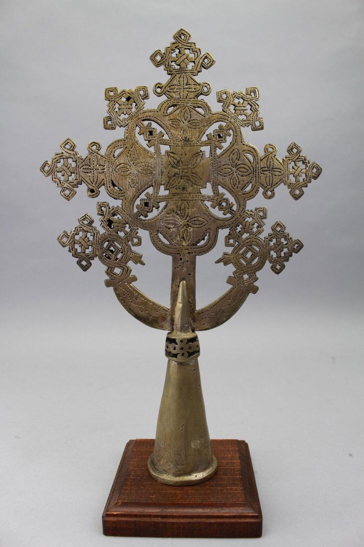 Antique Ethiopian Processional Cross on Stand (1 of 4)