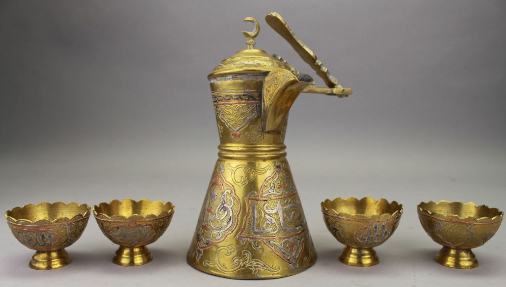 Antique Middle Eastern Brass Pitcher, 4 cups (1 of 4)