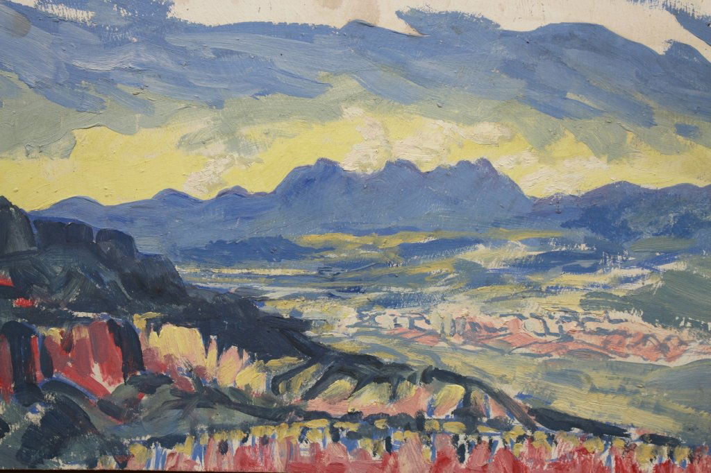 20th C. Santa Fe NM Impressionist scene (1 of 3)