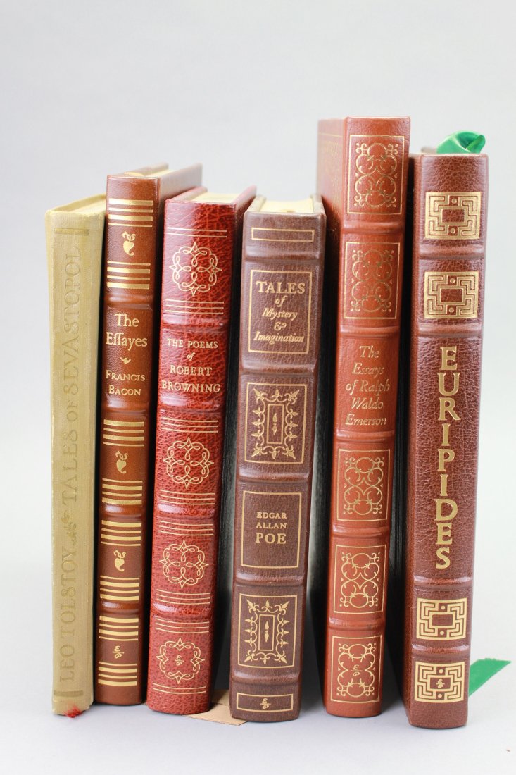 Lot of (6) Hardcover books: Lot of (6) Hardcover books. Including "Tales of Sevastopol", "The Effayes"- Francis Bacon, "The Poems of Robert Browning", "Tales of Mystery & Imagination"- Edgar Allan Poe, "The essays of Ralph Waldo