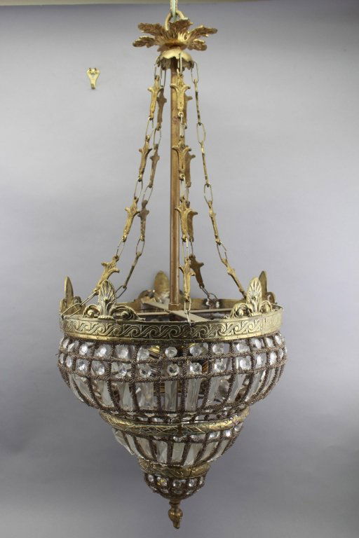 Antique Mixed Metal Crystal Chandelier (1 of 3)