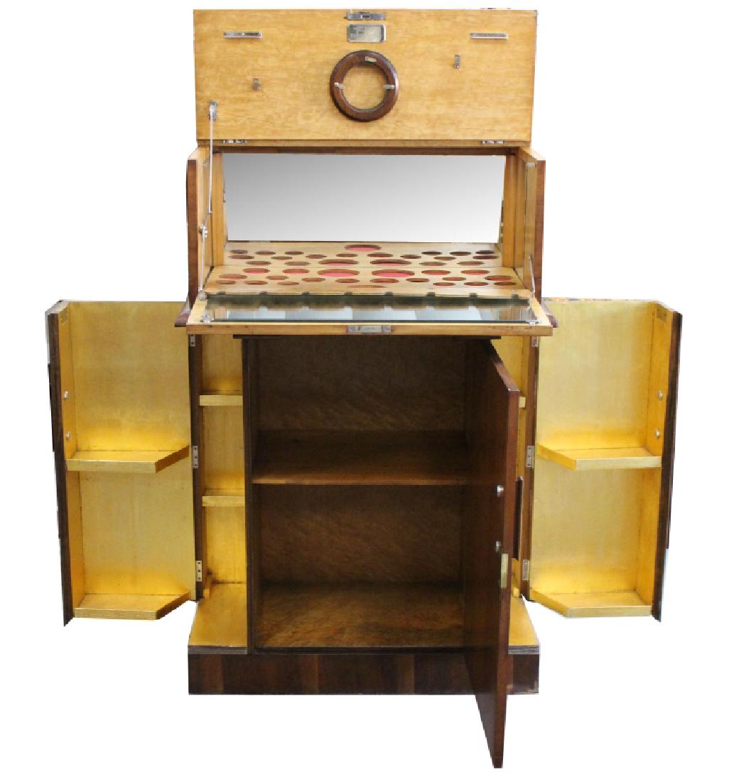 Cartier Gifted Art Deco Cocktail Cabinet: Cartier Gifted Art Deco Cocktail Cabinet. This cabinet was gifted to Mons. Georges Massabieaux on his retirement from the company after 30 years, 1910-1939. This is commemorated on a plaque inscribe o