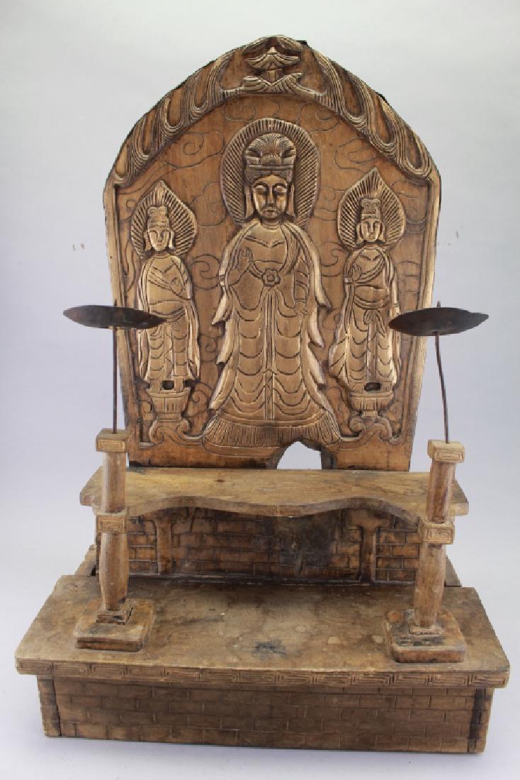 Early Antique Chinese Buddha Home Altar: Early Antique Chinese Buddha Home Altar. Height: 24 in.